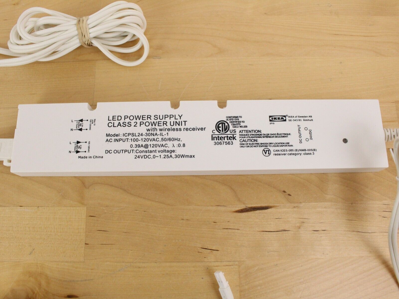 IKEA Ansluta Puck Lights 24V 30W Power Supply 9 Port w/ 1 Mittled Led ...