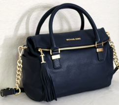 NWT MICHAEL KORS HAMILTON Large Leather BAG Black $348