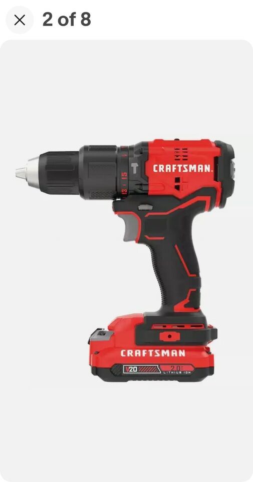 Craftsman Hammer Drill Kit 1/2 in CMCD731D2, includes 2 batteries