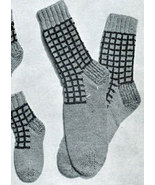 Ladies Checked Anklets. Vintage Knitting Pattern for Women Socks. PDF Do... - $2.50