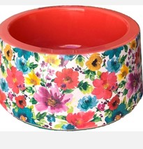 Pioneer Woman Breezy Blossom Red Floral Pet Bowl 22oz Melamine Dog Cat D... - $21.75
