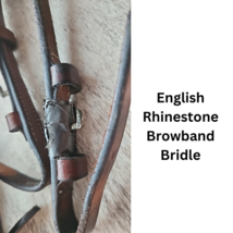 English Bridle Rhinestone Browband Brown USED image 4
