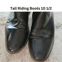 Tall Black Horse Equestrian Riding Boots Size 10 1/2 USED image 5