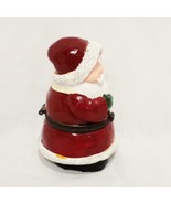 Santa Holding Candy Cane Christmas Jewelry or Trinket Gift Box Empty  3&quot; - $15.89