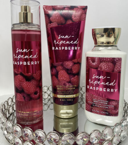 Bath and Body Works Sun Ripened Raspberry Fragrance Mist & Body Cream Set 