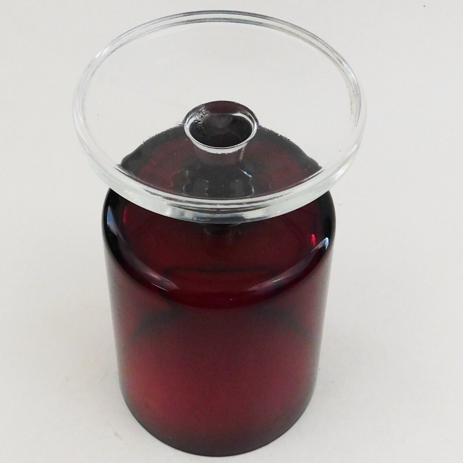 6 Vintage Ruby Red Stem Wine Glass Luminarc Christmas Holiday 
