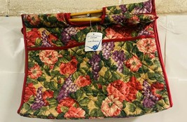 Allary Craft & Sew Carryall Flower Print With Wood Handle Storage, - $17.81