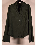 BCBG Maxazria Womens Silk Green LS Button Up Blouse Top XS - $35.64