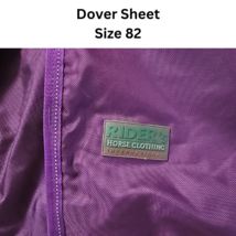 Dover Horse Stable Sheet Purple and Gray Size 82 USED Riders Horse Clothing image 6