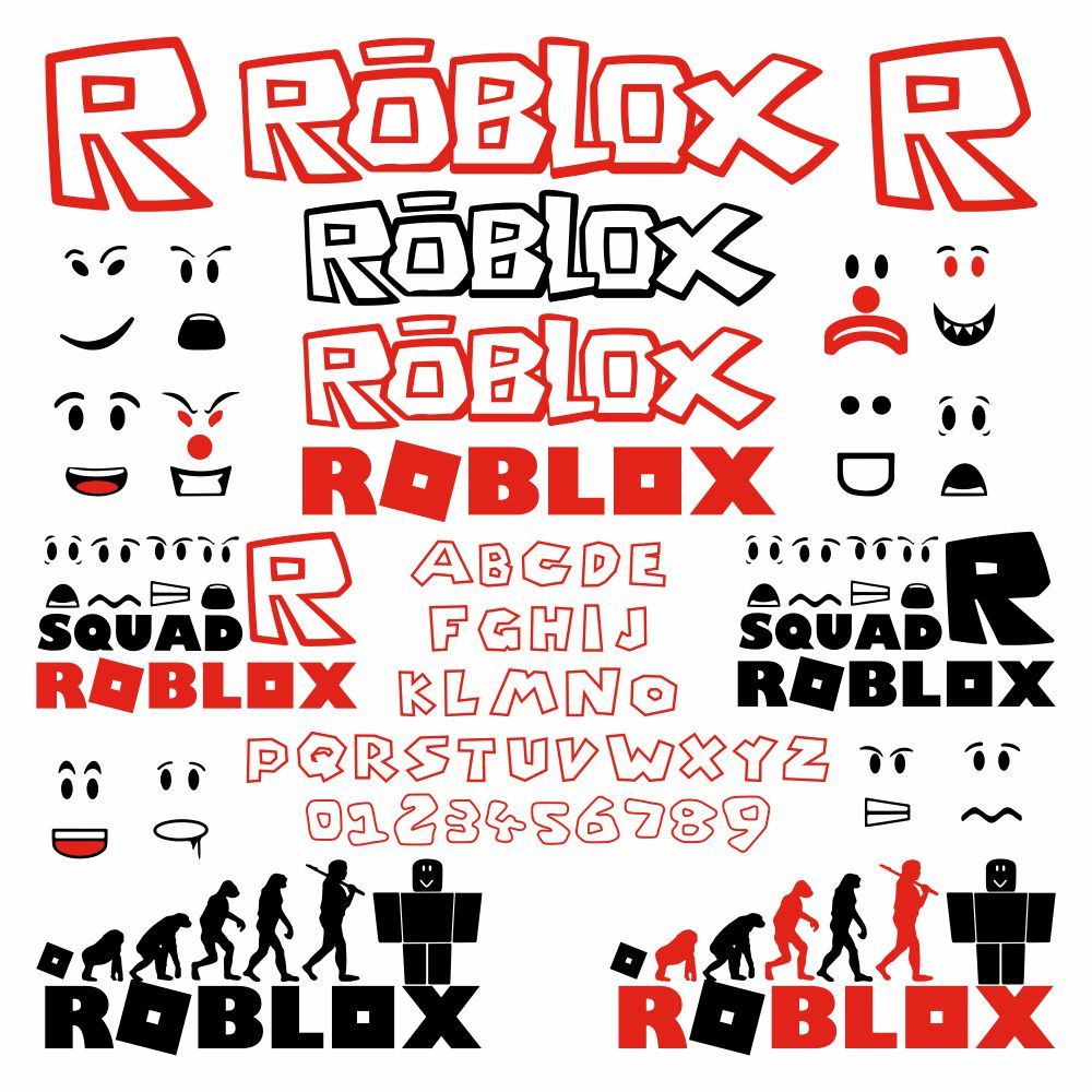 Gamer Svg Bundle Robot Face Roblox Vector Font Alphabet Png Video Game ...