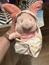Disney Parks Baby Piglet in a Hoodie Pouch Blanket Plush Doll New image 2