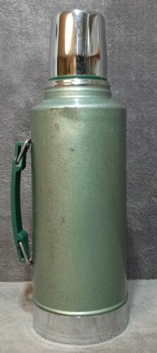 Large 2 Quart Vintage Aladdin Stanley Green Steel Thermos 