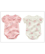 Newborn Baby Girl Clothes Summer Bodysuit Floral Cotton Short Sleeve Jum... - $10.99