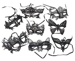 Lace Eye Mask for Halloween/Party/Pub, Masquerade Masks Set of 3 in Rand... - $12.33