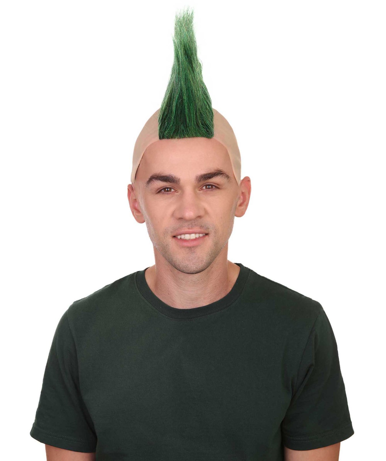 Green Mohawk Mens Wig | Celebrity Cosplay Halloween Wig With Bald Cap