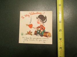 Valentine Vintage Card Love for you grows warmer fire Campfire Gibson gu... - $5.99