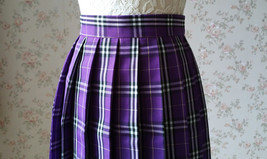 PURPLE PLAID SKIRT Women School Girl Pleated Skirt Mini Plaid Skirt New US0-US16 image 5