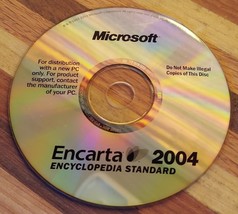 Microsoft Windows Encarta 2004 Reference Encyclopedia Software CD Disk - $7.99
