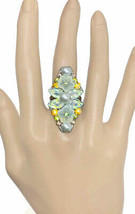 Elegant Faux Pearl & Crystals Adjustable Ring By Anne Koplik Made In USA  - $33.25