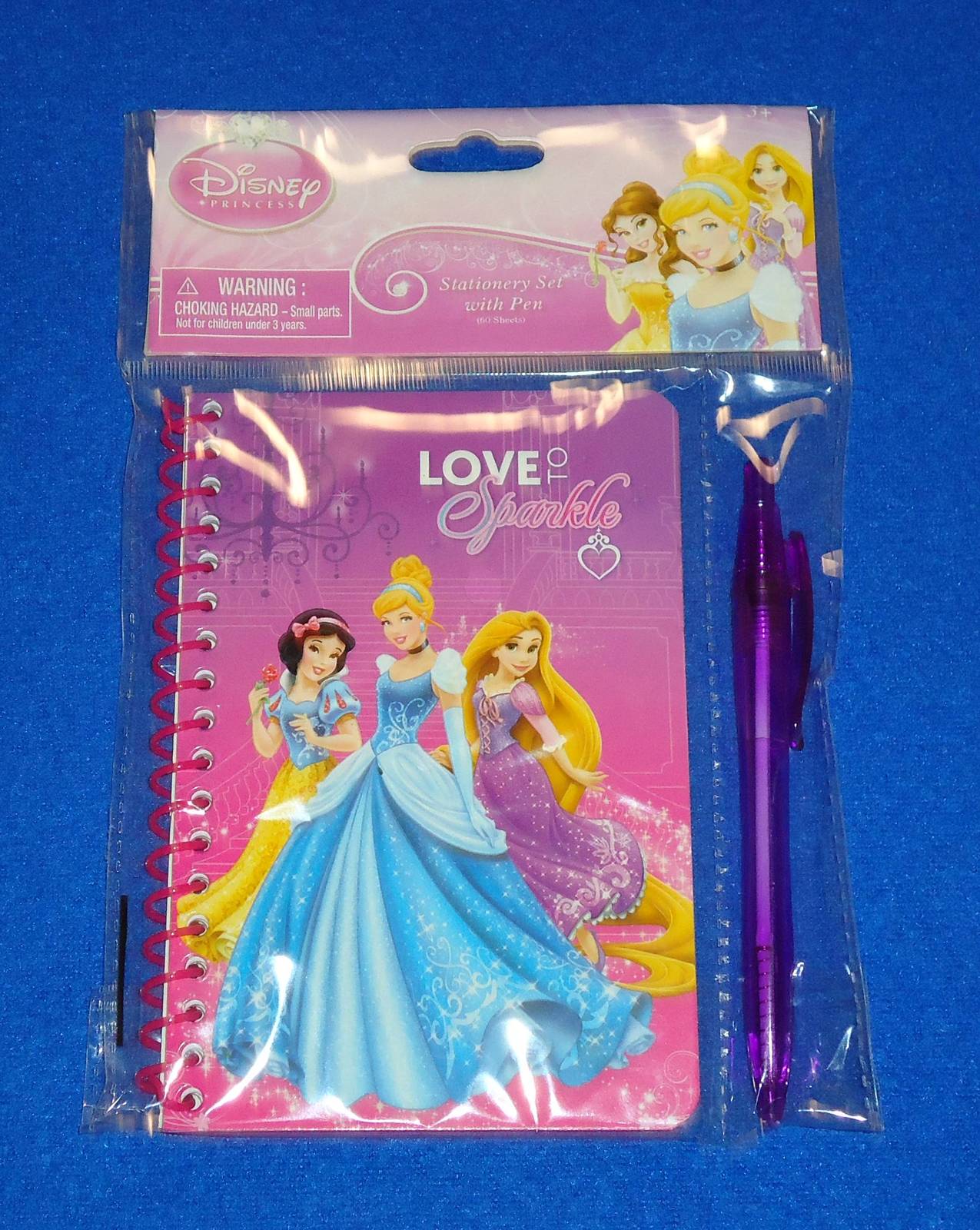 DISNEY PRINCESS Stationery Set Girls Kids Diary Journal w Pen and