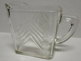 Clear Glass Rectangle Syrup / Cream Pitcher Arrows Up - $5.19