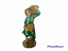 Roman Fontanini Italy figurine Nativity Christmas resin vtg basket flowe... - $29.65