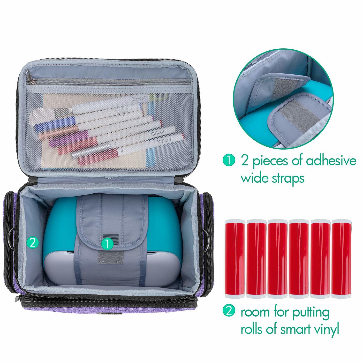 LUXJA Carrying Case Compatible with Cricut Joy and Easy Press Mini,  Carrying Bag with Supplies Storage Sections, Teal