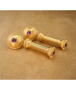 Vintage signed Swarovski Earrings - Couture design column drops - purple... - $195.00