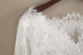 White Off Shoulder Long Sleeve Floral Lace Top Wedding Bridal Lace Crop Top Plus image 5