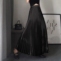  Black Pleated Long Skirt Womens Pleated Skirt Outfits Plus Size - Dressromantic