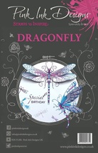 Dragonflies Stamp.  Pink Ink Design