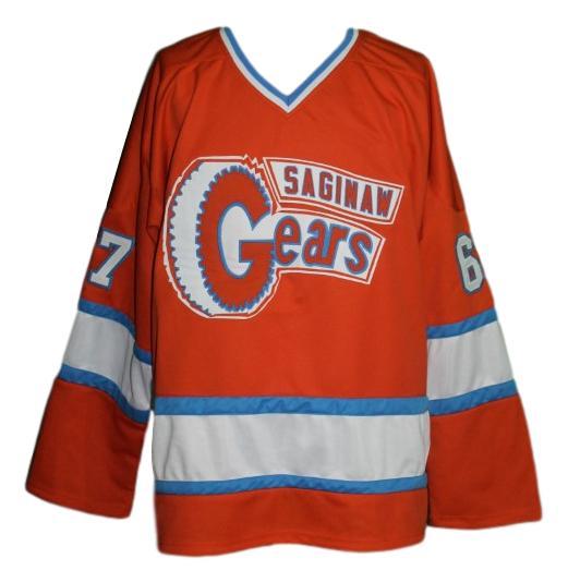Saginaw gears retro hockey jersey 1973 orange   1