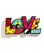 Romero Britto Word Love Table Shelf Decor Collectible #331483 Freestanding - $129.59