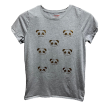 Panda Cat &amp; Jack Girls T-Shirt Gray Graphic Print Heathered Short Sleeve... - $14.24