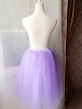 Women's Knee Length Tutu Tulle Skirt High Waist Tutu Party Skirts Light Purple  image 2