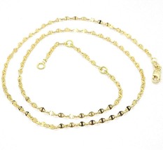 18K YELLOW GOLD CHAIN FLAT NAVY MARINER OVAL BRIGHT LINK 2 MM, 18 INCHES - $471.29