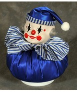 Clown Music Box Royal with a Blue Silk Body  and a Ceramic Head - $4.99