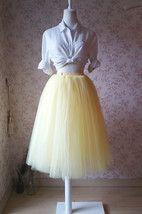 YELLOW Tulle Midi Skirt Outfit High Waisted 4-Layered Midi Tutu Plus Size