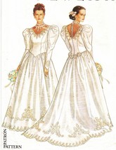 Vintage Misses Wedding Dress Bridal Gown Leg Of Mutton Sleeve Sew Patter... - $11.99