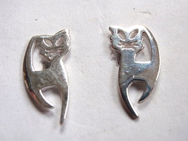 Kitty Cat Stud Earrings 925 Sterling Silver Corona Sun Jewelry cat lover - $6.74