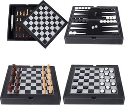 GSE Games & Sports Expert 10 Travel Size Portable Magnetic Wooden Chessboard  Chess Board Game Set with Chessman Storage Drawers and 32 Chessman for Kids  and Adults 