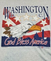 VTG 90s God Bless America Wash D.C Single Stitch Dbl collar T-Shirt Size... - $14.20