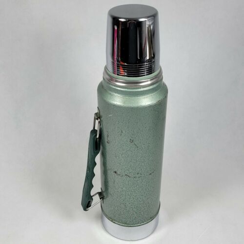 Vintage Stanley Stainless Steel Green Thermos / Stanley Vacuum Sealed  Thermos With Handle Model A-944DH Quart Size 