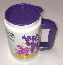 Disney PORT ORLEANS RESORT Plastic Mug Cup w/ Lid Mickey Goofy Donald  - $8.12