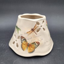 New Yankee Candle Medium Jar Shade Butterfly Dragonfly Ceramic Crazed Fi... - $19.79