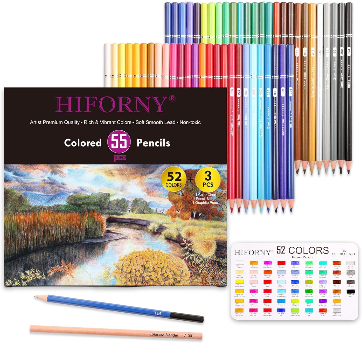 Colored Pencils - Sargent Art Set of 52 Colored Pencils including Metals