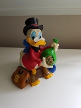 Extremely Rare! Walt Disney Scrooge McDuck Money Bags Old Piggy Bank Fig Statue - $112.27