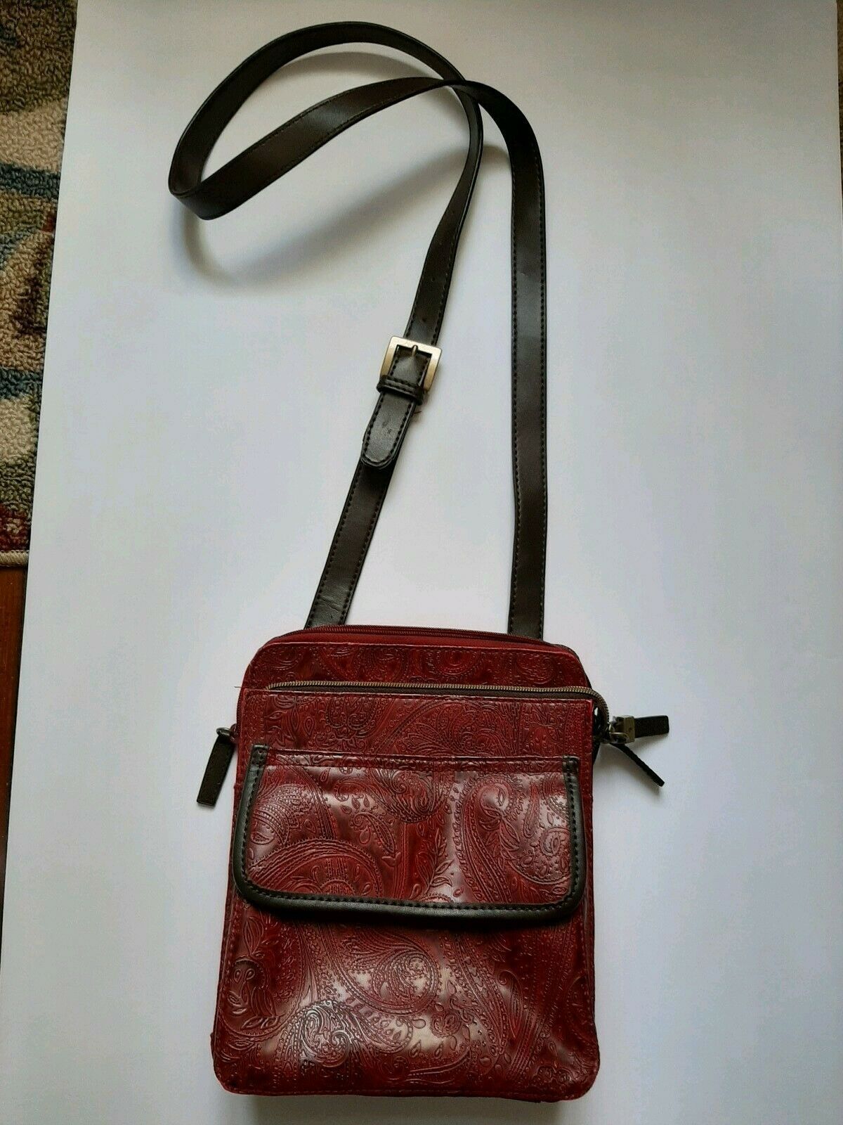 3 NWOT Vintage 80s Boho Leather Patchwork Purse Bag Wallet Multi-Color  Pockets