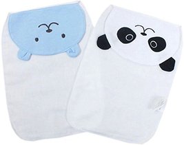 2 Lovely Bear/Panda Baby Cotton Gauze Towel Wipe Sweat Absorbent Cloth Mat Towel