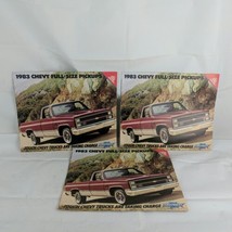 3x 1983 Chevrolet Chevy Full Size Pickups  6.2 Diesel 15 Page Sales Brochures - $28.77